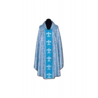 Casulla mariana azul + ornamento plateado (57A)