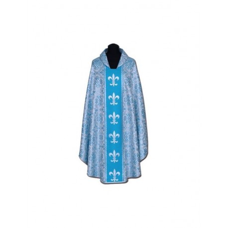 Casulla mariana azul + ornamento plateado (57A)