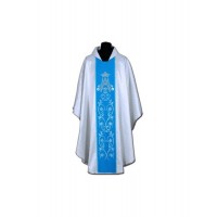 Casulla mariana azul + ornamento plateado (58A)