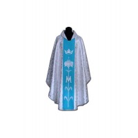 Casulla mariana azul + ornamento plateado (59A)