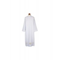 Alba sacerdotal blanca con bordado decorativo (22)