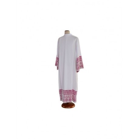 Alba sacerdotal blanca con forro canónico (25)