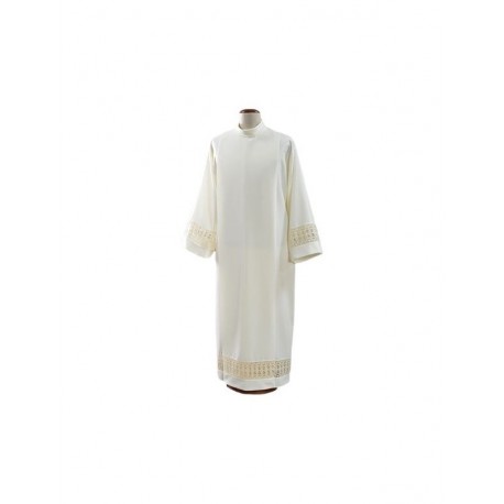 Alba de sacerdote de color crudo con inserto de algodón (29)