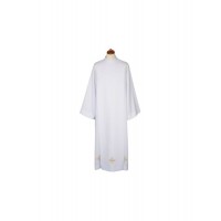 Alba sacerdotal blanca con bordado decorativo (31)