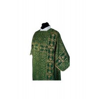 Dalmática verde romana - tejido jacquard, brocado (46)