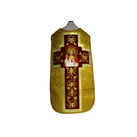 Casulla romana bordada Cristo Rey