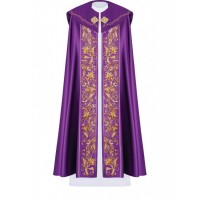 Capa litúrgica bordada IHS - púrpura (34)