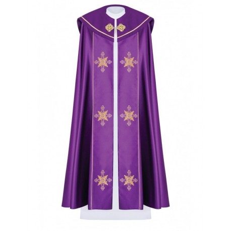 Capa litúrgica bordada IHS - morado (37)