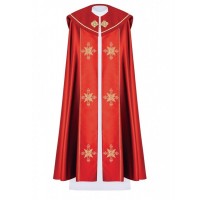 Capa litúrgica bordada IHS - rojo (38)