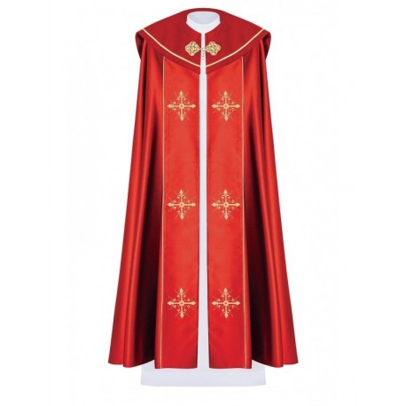 Manto litúrgico bordado Cruz - rojo (39)