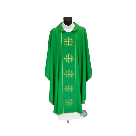 Casulla de cruces de Jerusalén - verde