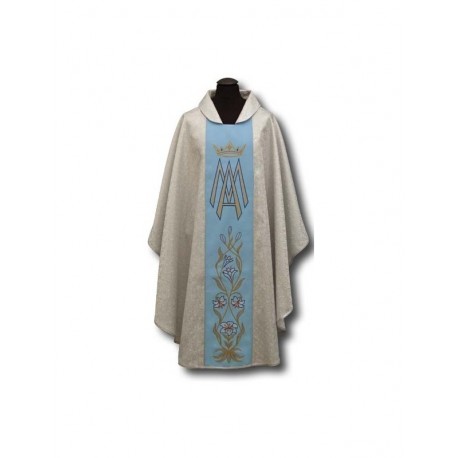 Casulla mariana de plata (023)