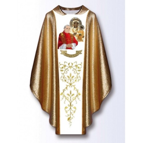 Casulla con la imagen de Juan Pablo II y MB Czestochowa (2)