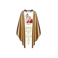 Casulla con la imagen de Juan Pablo II y Jesús Misericordioso