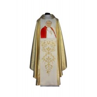Casulla con la imagen de Juan Pablo II - cinturón ancho