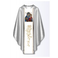 Casulla con imagen bordada - Nuestra Señora de la Curación de los Enfermos