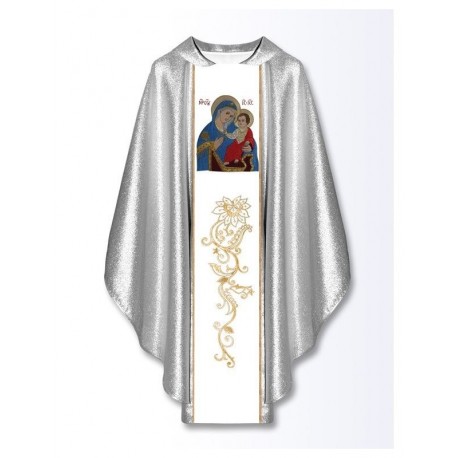 Casulla con imagen bordada - Nuestra Señora de la Curación de los Enfermos