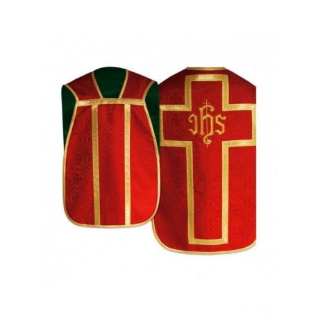 Casulla romana IHS - colores litúrgicos, jacquard (29)
