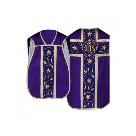 Casulla romana IHS - colores litúrgicos, jacquard (34)