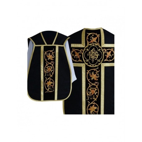 Casulla romana IHS - colores litúrgicos, jacquard (35)