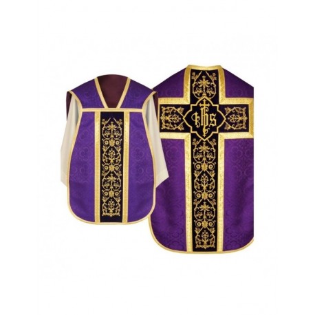 Casulla romana IHS - colores litúrgicos, jacquard (37)