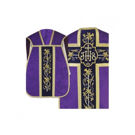 Casulla romana IHS - colores litúrgicos, jacquard (38)