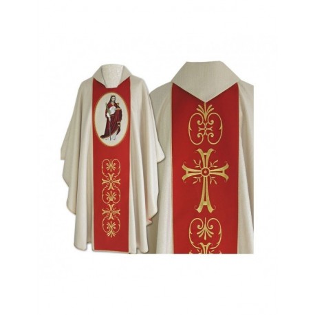 Casulla bordada Santa Bárbara