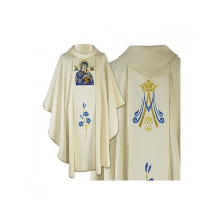 Casulla bordada de Nuestra Señora del Perpetuo Socorro