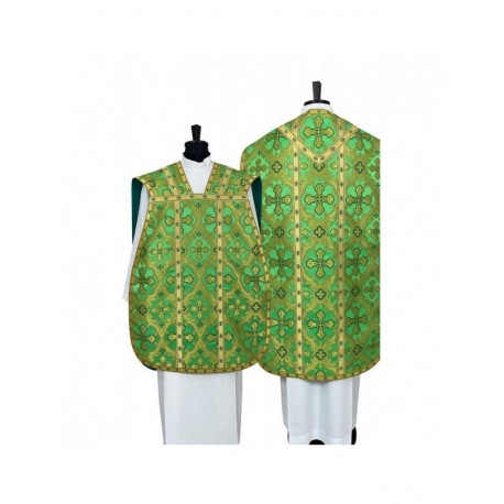 Casulla romana verde - tejido de seda (25)
