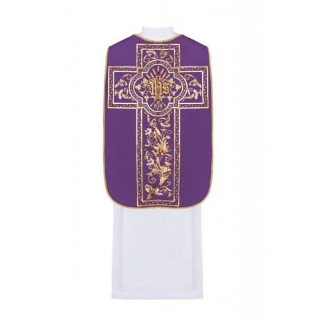 Casulla romana bordada IHS - colores litúrgicos (40)