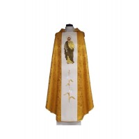 Casulla bordada con la imagen de San José - rosetón (8)