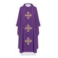 Casulla bordada Cruces de Jerusalén - morado (H8)