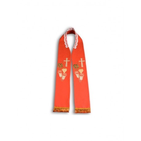 Estola de sacerdote bordada - roja (10)
