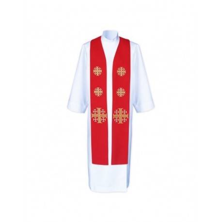 Estola de concelebración sacerdotal - Cruces de Jerusalén (8)