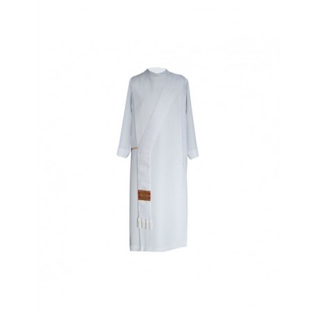 Estola de diácono blanco, crudo - jacquard