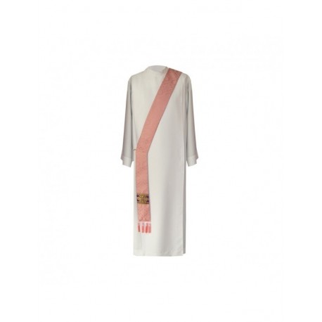 Estola de diácono rosa pálido - jacquard