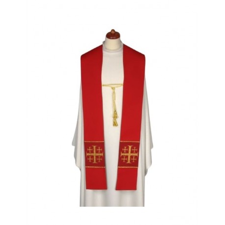 Estola doble cara roja/verde con cordón decorativo (22)