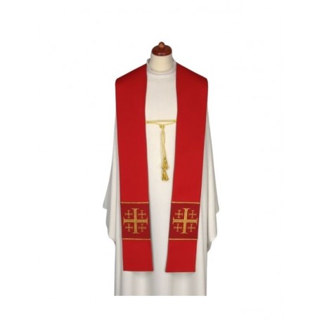 Estola doble cara dorada/roja con cordón decorativo (23)