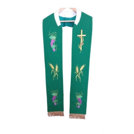Estola de concelebración bordada en verde (1)