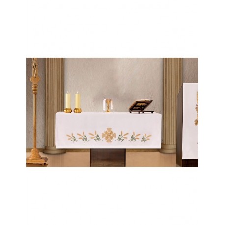 Mantel - símbolo bordado Cáliz, IHS, Uvas