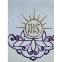 Paño de altar bordado - IHS (59)