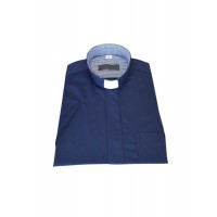 Camisa Priest - azul marino con rejilla pequeña