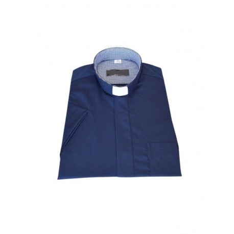 Camisa Priest - azul marino con rejilla pequeña