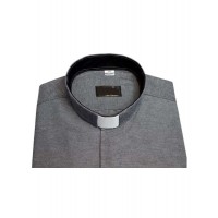 Camisa de clérigo - gris, inserción negra