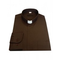 Camisa de clérigo - marrón