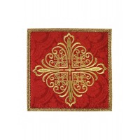 Chalice pall bordado cruz roja - tejido jacquard