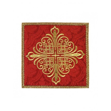 Chalice pall bordado cruz roja - tejido jacquard