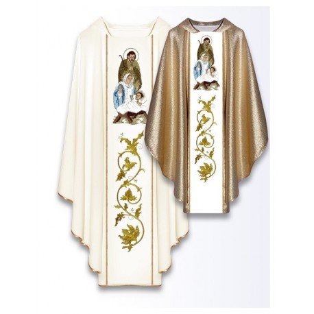 Casulla con imágenes de la Sagrada Familia - Navidad
