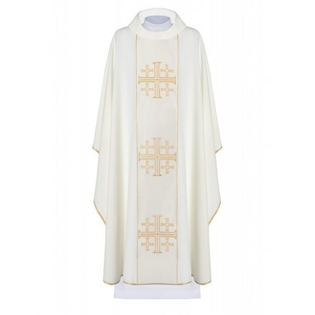 Casulla bordada Cruces de Jerusalén - crudo (H168)