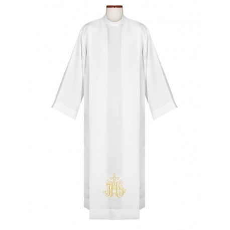 Alba sacerdotal IHS bordada oro